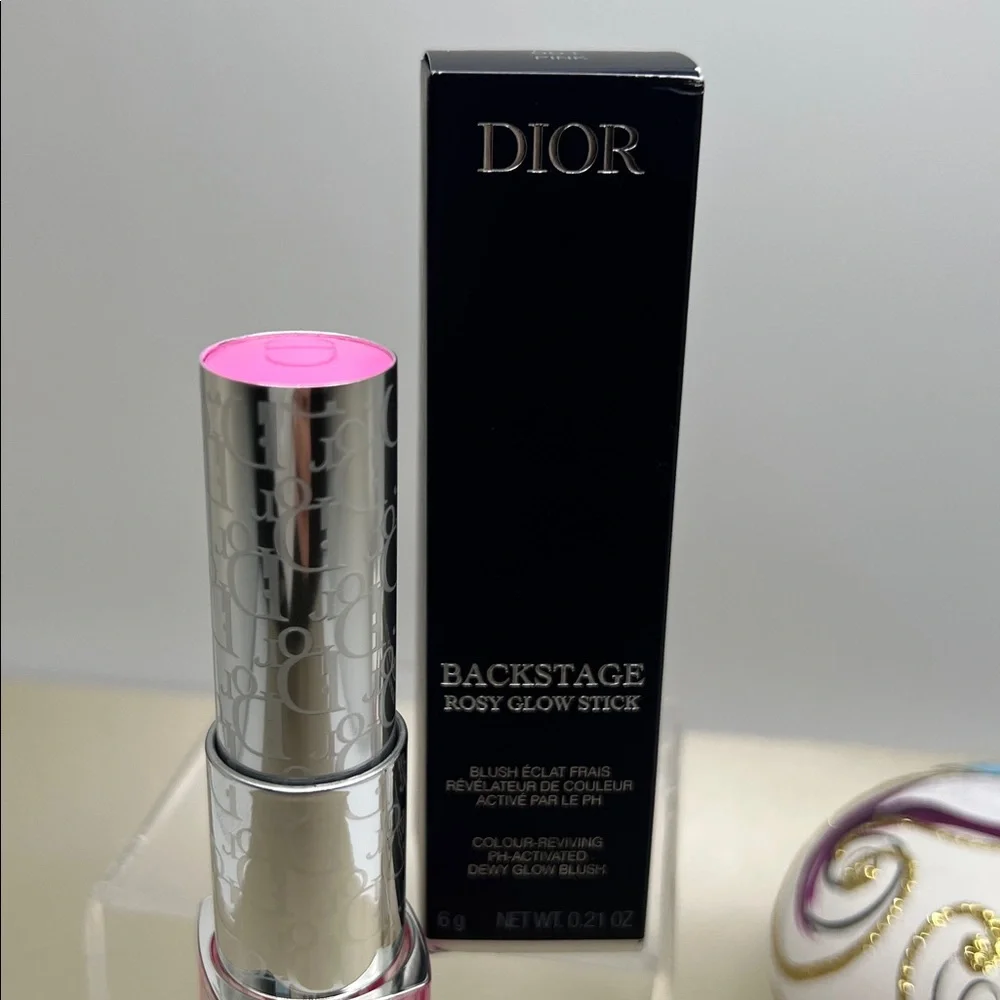 Dior Backstage Rosy Glow Blush Stick Reviving pH-Activated 001 Pink With Box